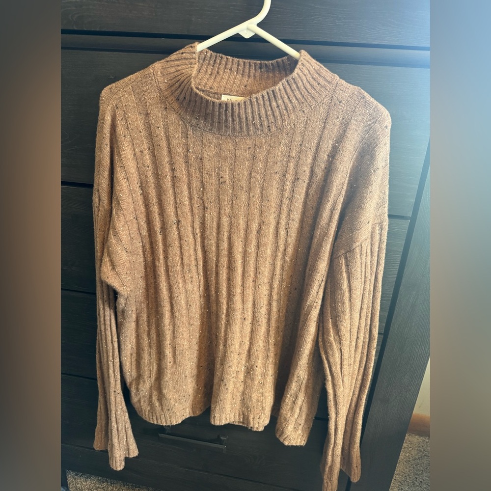 Blu Pepper Tan Ribbed Turtleneck Sweater